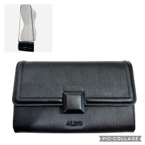 NWT Aldo Black Faux Leather Small Crossbody Shoudler Bag Clutch Evening Bag